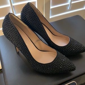 Fabulicious Amuse Black Satin Shoes Brand New.